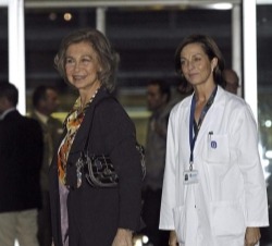 Su Majestad la Reina a su llegada al Hospital Universitario Quirón Madrid