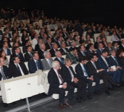 Su Alteza Real el Príncipe de Asturias en el auditorio de Telefónica durante el acto
