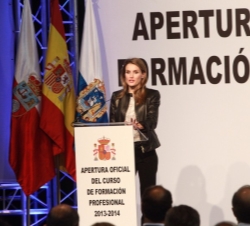 Su Alteza Real la Princesa de Asturias durante su intervención en la apertura del Curso de Formación Profesional 2013 - 2014