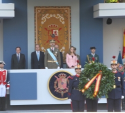 Los Principes de Asturias durante la ceremonia de homenaje a los que dieron su vida por España