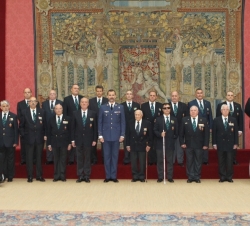 Don Felipe junto a una representación de la Comisión del Consejo Nacional de la Asociación Española de Militares y Guardias Civiles con Discapacidad (