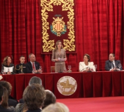 La Princesa de Asturias durante sus palabras en la entrega de "Premios Rey Jaime I-2013"