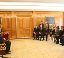 Don Juan Carlos durante el acto de entrega de Cartas Credenciales