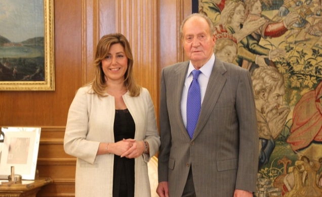 Su Majestad el Rey junto a la presidenta de la Junta de Andalucía, Susana Díaz Pacheco