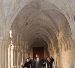 Don Felipe durante su visita al Monasterio de Poblet