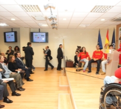 Vista del Salón de Actos del Consejo Superior de Deportes durante la presentación del Equipo Paralímpico Español que participará en los Juegos de Invi