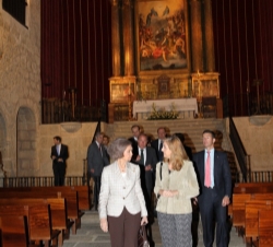 Su Majestad la Reina durante su visita al Monasterio de San Jerónimo de Yuste