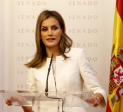 Doña Letizia, durante su intervención