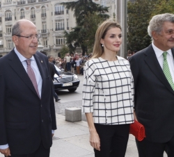 Doña Letizia junto a Jesús Posada, presidente del Congreso, y a José Manuel Suárez del Toro, presidente de Cruz Roja Española