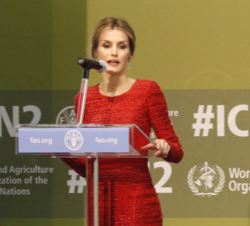 Doña Letizia durante su intervención en la Segunda Conferencia Internacional sobre Nutrición