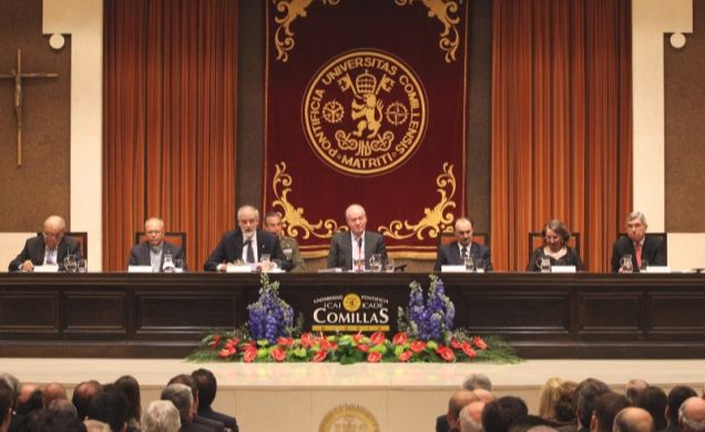 Don Juan Carlos preside el acto de presentación de la Cátedra America Latina de la Universidad Pontificia Comillas