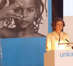 Su Majestad la Reina Doña Sofía, durante su intervención en la entrega de los Premios UNICEF Comité Español 2015