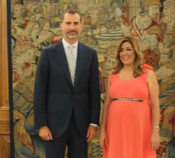 Don Felipe, junto a la presidenta de la Junta de Andalucía, Susana Díaz