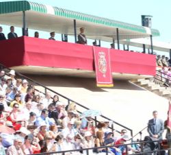 Vista de la tribuna y el palco de honor durante los actos