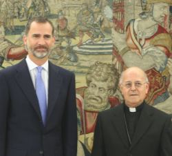 Don Felipe junto a Ricardo Blázquez Pérez, Cardenal Arzobispo de Valladolid y Presidente de la Conferencia Episcopal Española