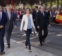 La Reina, con el presidente de la Junta de Castilla y León, el ministro de Educación, Cultura y Deporte y el alcalde de Palencia