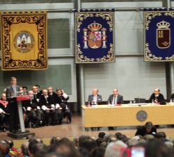 Vista general del auditorio de la Universidad de Murcia durante la intervención de Su Majestad el Rey en la Apertura del Curso Universitario 2015/2016
