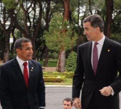 Su Majestad el Rey recibe a Su Excelencia el Presidente de la República del Perú, Sr. Ollanta Humala Tasso