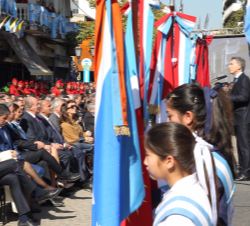 Su Majestad el Rey Don Juan Carlos durante la intervención del presidente de la Nación Argentina, Mauricio Macri
