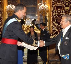 Su Majestad el Rey recibe la Carta Credencial del embajador de la República de Guatemala, Fernando Molina Girón