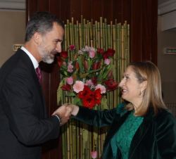 Su Majestad el Rey recibe el saludo de la presidenta del Congreso de los Diputados, Ana Pastor 