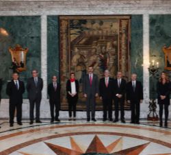 Don Felipe, con los miembros del Comité Ejecutivo del Consorci de la Zona Franca de Barcelona