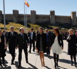 La Reina a su llegada al centro de Exposiciones y Congresos “Lienzo Norte” de Ávila
