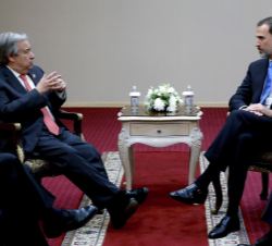 Encuentro de Su Majestad el Rey con Su Excelencia António Guterres, secretario general de las Naciones Unidas