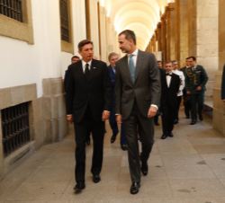 Su Majestad el Rey y el Presidente de Eslovenia inician su recorrido por el museo