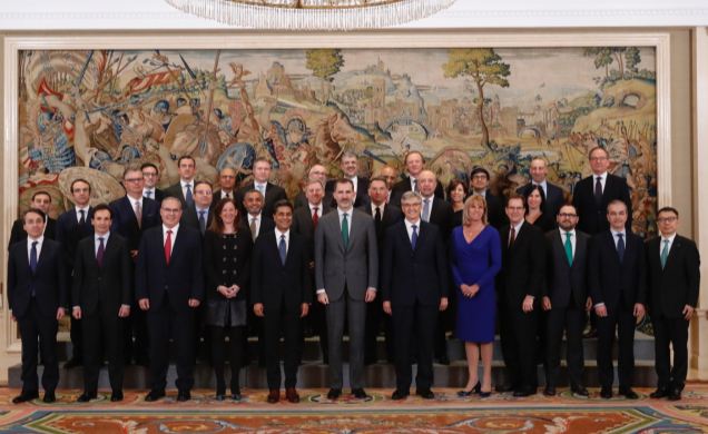 Su Majestad el Rey junto al Consejo Mundial de Deloitte y Comité Ejecutivo de Deloitte España