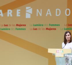 Su Majestad la Reina durante su intervención en la presentación oficial en España del proyecto “Phare Nador”
