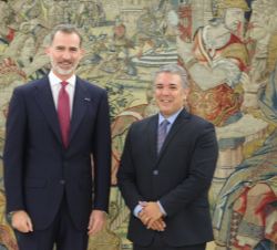 Su Majestad el Rey junto al Presidente electo de la República de Colombia, Sr. Iván Duque Márquez