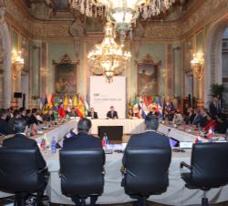 Vista general del desarrollo de la CLXIII reunión del Directorio de CAF-Banco de Desarrollo de América Latina presidida por Su Majestad el Rey