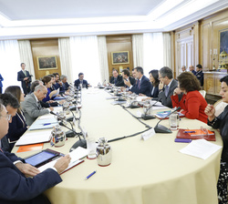 Vista general de la mesa de la reunión de la Comisión Delegada de la Fundación Princesa de Girona