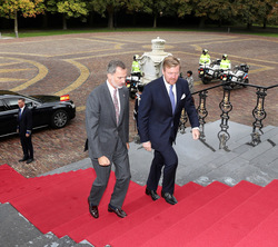 Su Majestad el Rey y Su Majestad el Rey de los Países Bajos se dirigen al Palacio