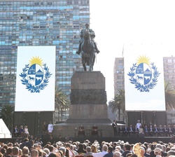 Plaza Independencia, en Montevideo, donde tuvo lugar la Ceremonia de Transmisión del Mando Presidencial