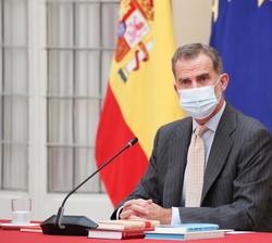 Don Felipe durante su intervención en la reunión del Patronato del Instituto Cervantes