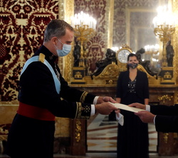 Su Majestad el Rey recibe las Cartas Credenciales del embajador de la República de Eslovenia, Sr. Robert Krmelj