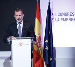 Don Felipe durante su intervención en el XXIII Congreso Nacional de la Empresa Familiar 