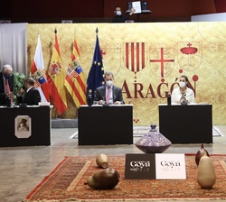 Sus Majestades los Reyes presiden la reunión de los Patronatos de la Fundación Goya en Aragón y Consorcio Cultural Goya Fuendetodos