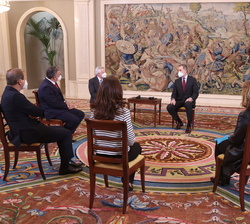 Vista general durante la audiencia de Su Majestad el Rey con el Consejo de Administración de Bolsas Mercados Españoles (BME)