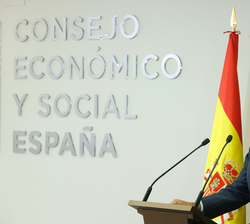 Su Majestad el Rey durante su intervención con ocasión del 30º aniversario del Consejo Económico y Social