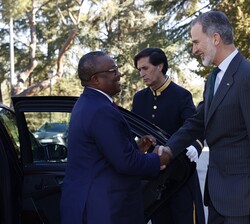 Don Felipe recibe el saludo del Presidente de la República de Guinea-Bissau, Sr. Umaro Sissoco Embaló