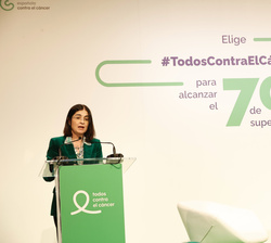 La ministra de Sanidad, Carolina Darias, durante su intervención