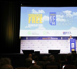 La Reina dirige unas palabras en la 9ª Conferencia Europea “Tabaco o Salud”