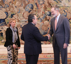 Su Majestad el Rey recibe el saludo del vicepresidente CERMI Estatal, Miguel Carballeda 