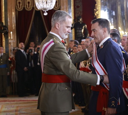 Su Majestad el Rey condecora a un representante del Ejército del Aire y del Espacio
