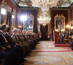 Click para ampliar Su Majestad el Rey durante su intervención en la celebración de la Pascua Militar