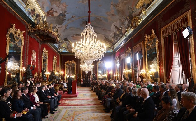 Don Felipe, en el Salón del Trono, dirige unas palabras al Cuerpo Diplomático acreditado en España