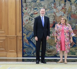 Don Felipe junto a Jenniffer González Colón, gobernadora del Estado Libre Asociado de Puerto Rico